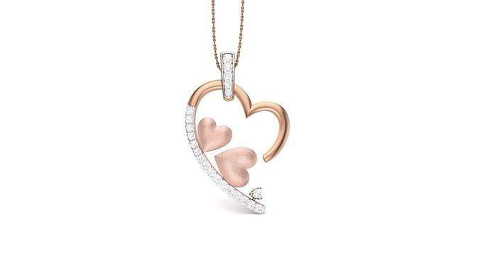 Heart Love valentine High Jewelry Pendant Necklace 3dm stl 3mf  3D print model