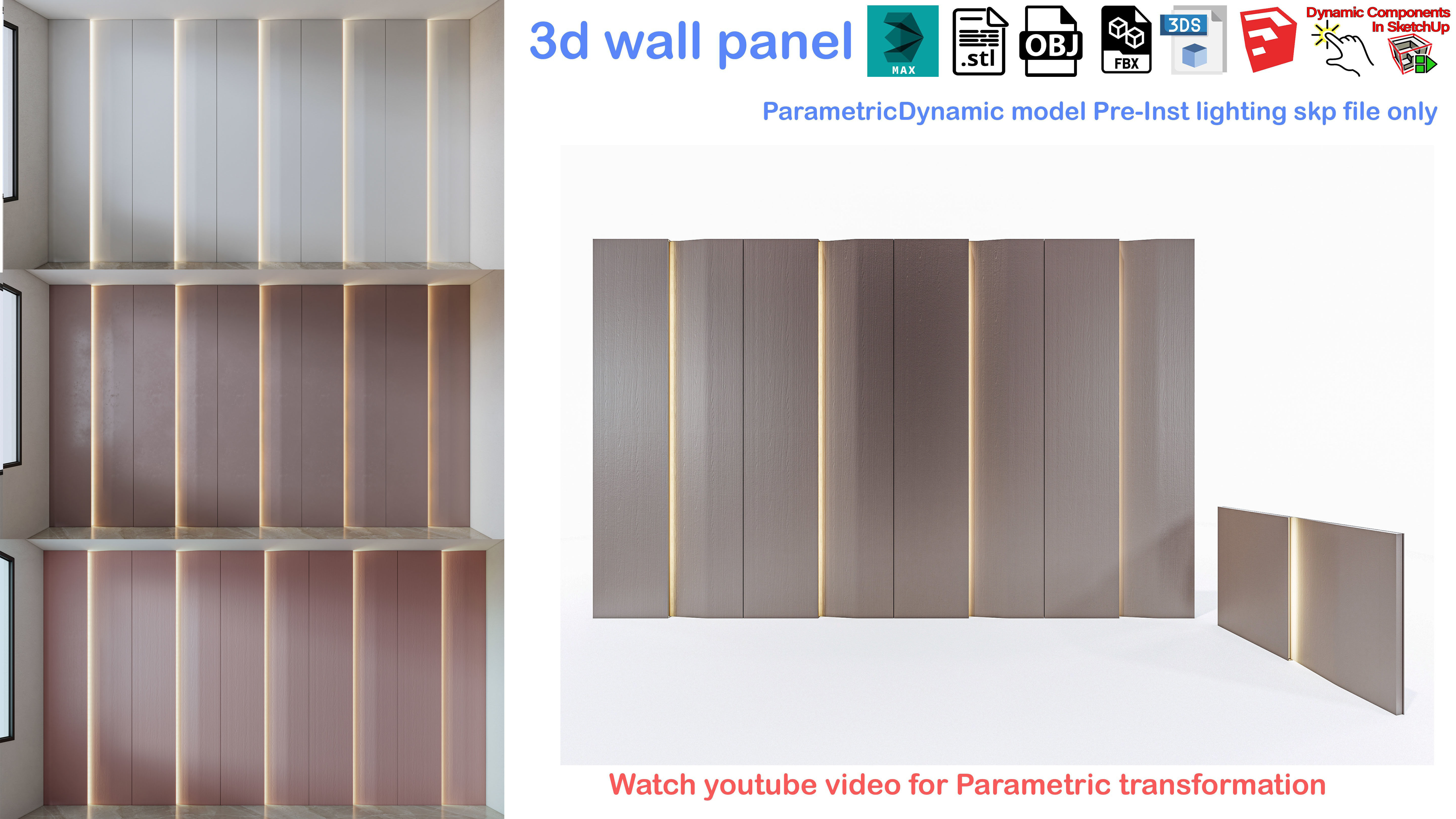 Decorative Wall Panel 3D wall panel 3d panel Free 3D model_2