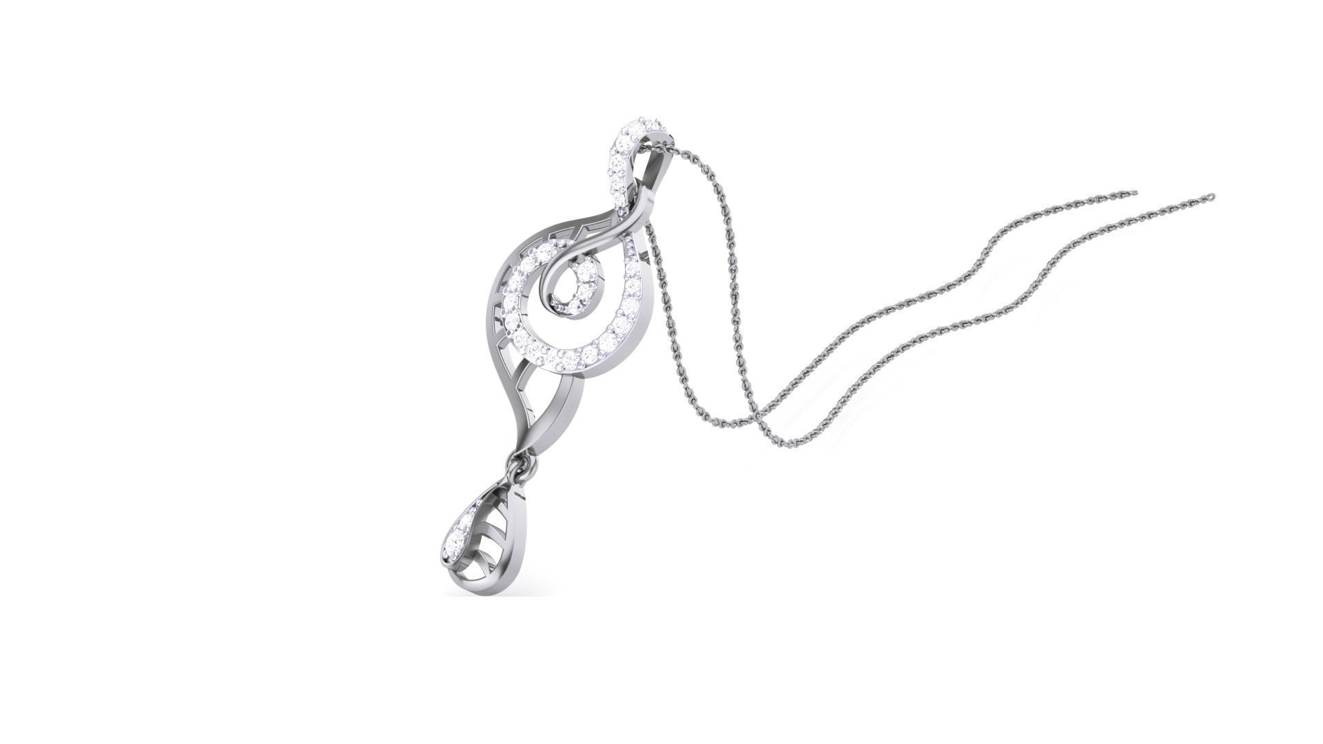 High Jewelry Pendant Necklace 3dm stl 3mf obj glb gltf mtl 3D print model_5