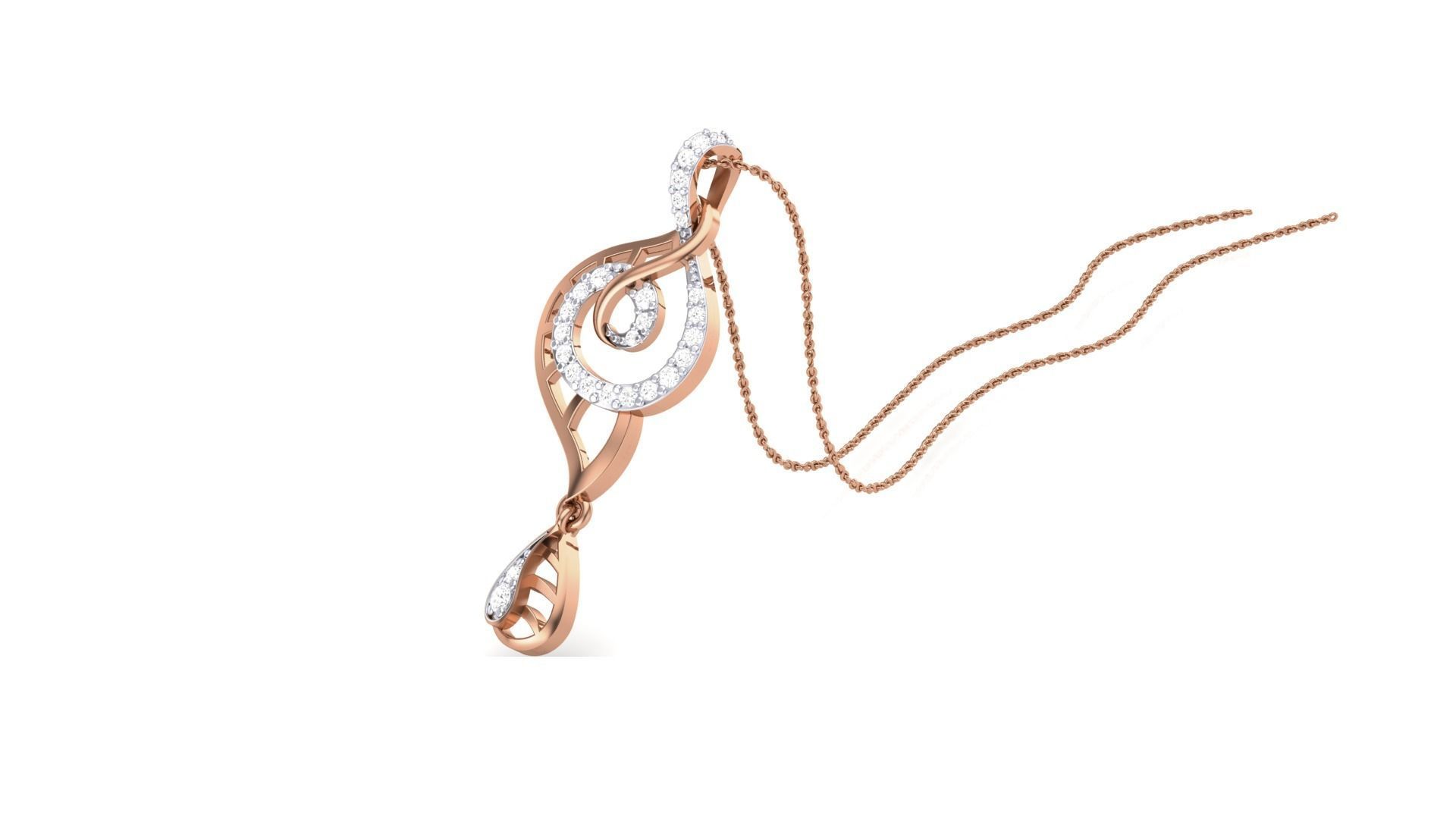 High Jewelry Pendant Necklace 3dm stl 3mf obj glb gltf mtl 3D print model_4