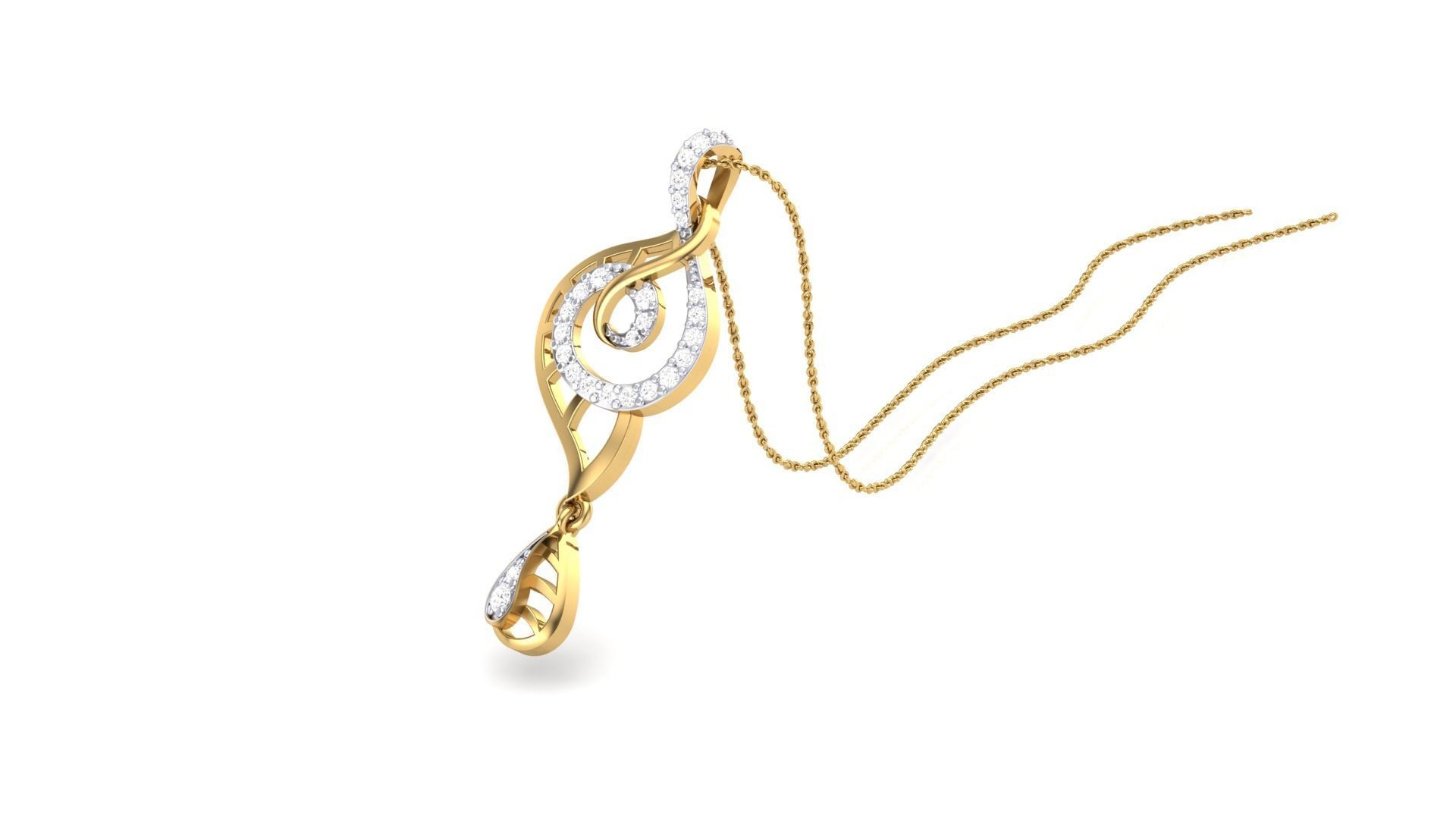 High Jewelry Pendant Necklace 3dm stl 3mf obj glb gltf mtl 3D print model_3