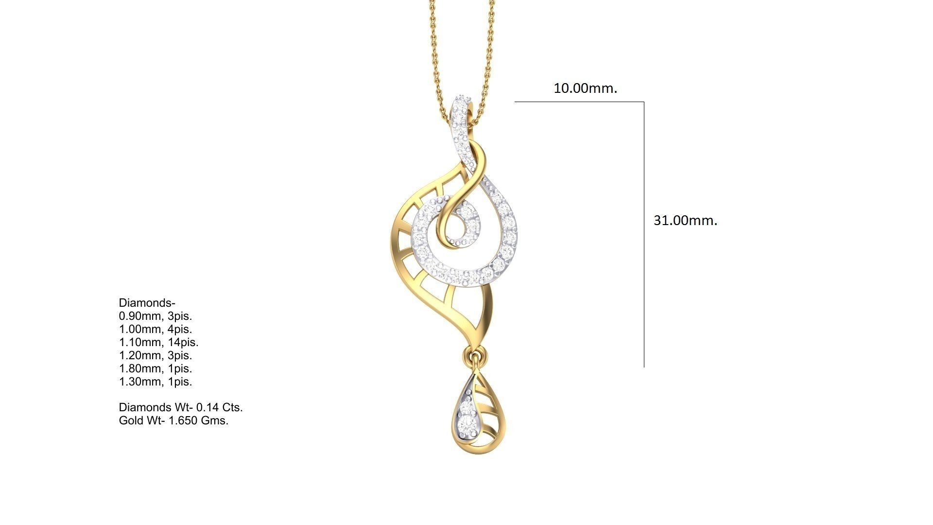 High Jewelry Pendant Necklace 3dm stl 3mf obj glb gltf mtl 3D print model_6