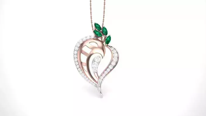 High Jewelry Pendant Necklace 3dm stl 3mf obj glb gltf mtl