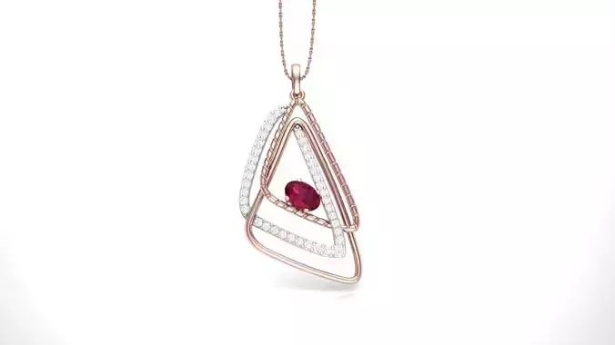 Three Triangular Pin High Jewelry Pendant Necklace 3dm stl 3mf
