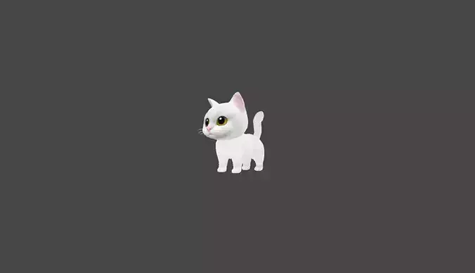 3D Animate White Cat