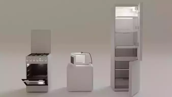 Refrigerator microwave gas stove for the kitchen