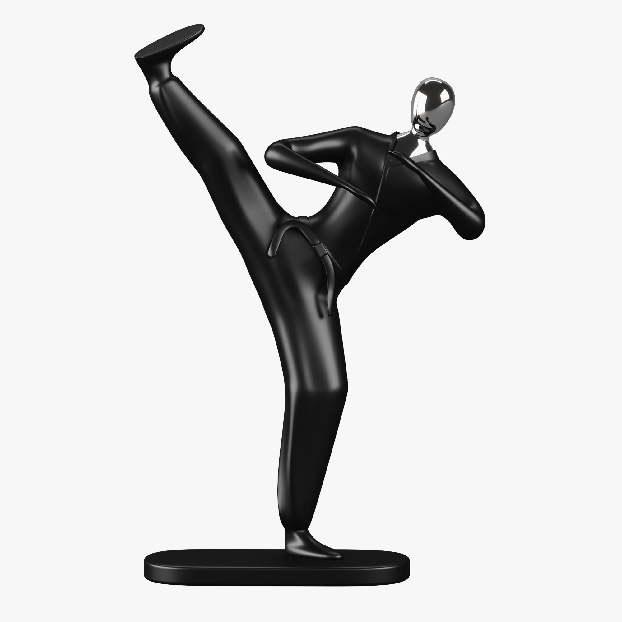 Sports Sculptures Decorative set Low-poly 3D model_1