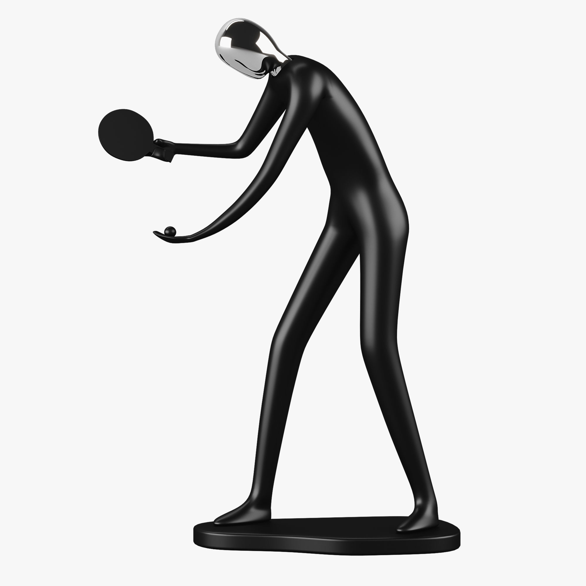 Sports Sculptures Decorative set Low-poly 3D model_4