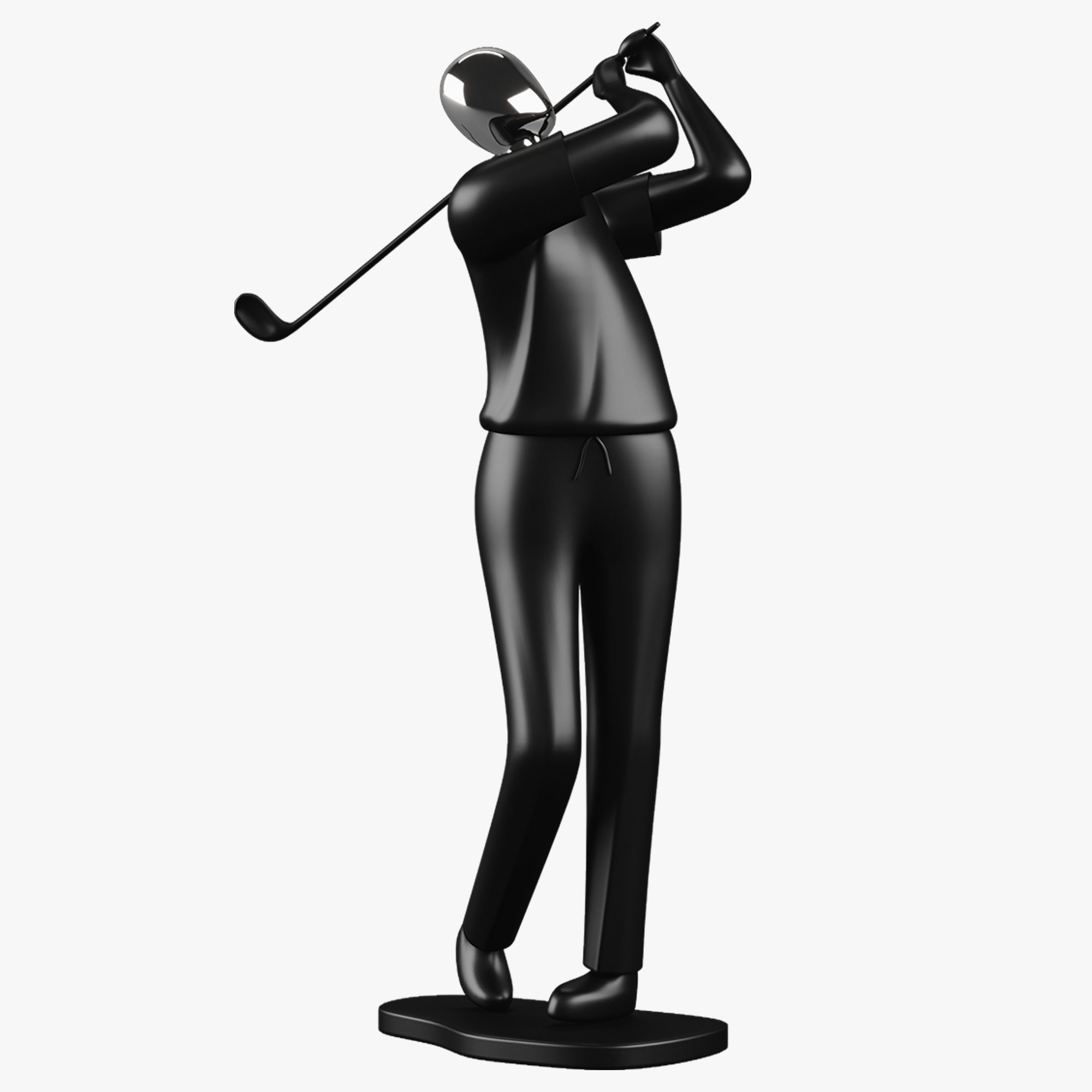 Sports Sculptures Decorative set Low-poly 3D model_5
