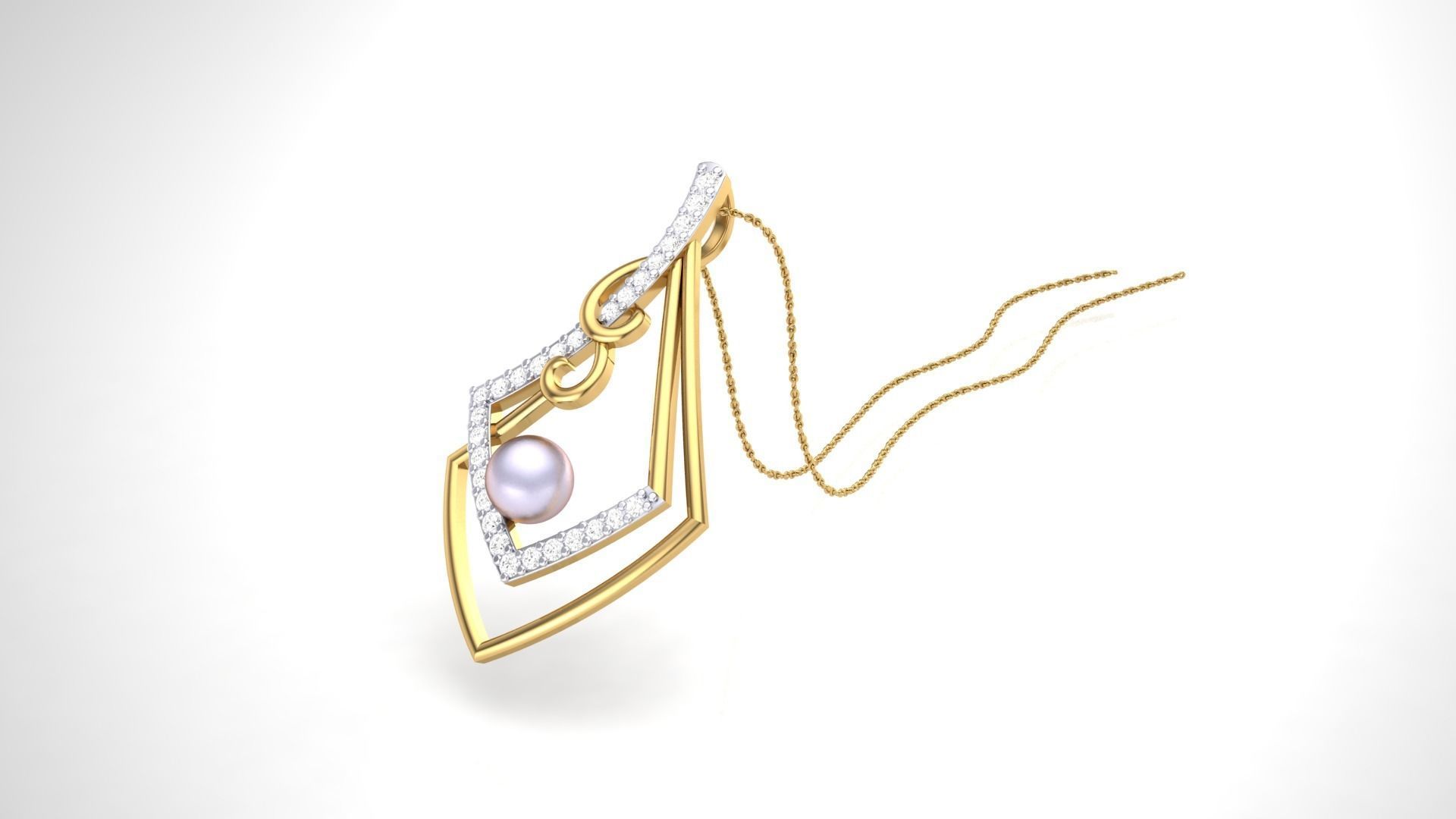 High Jewelry Pendant Necklace 3dm stl 3mf obj glb gltf mtl 3D print model_4