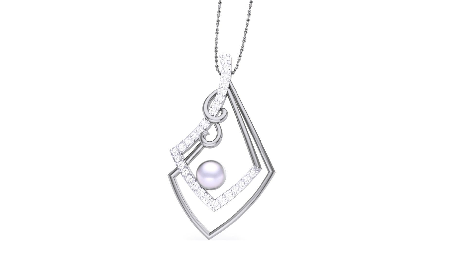 High Jewelry Pendant Necklace 3dm stl 3mf obj glb gltf mtl 3D print model_1