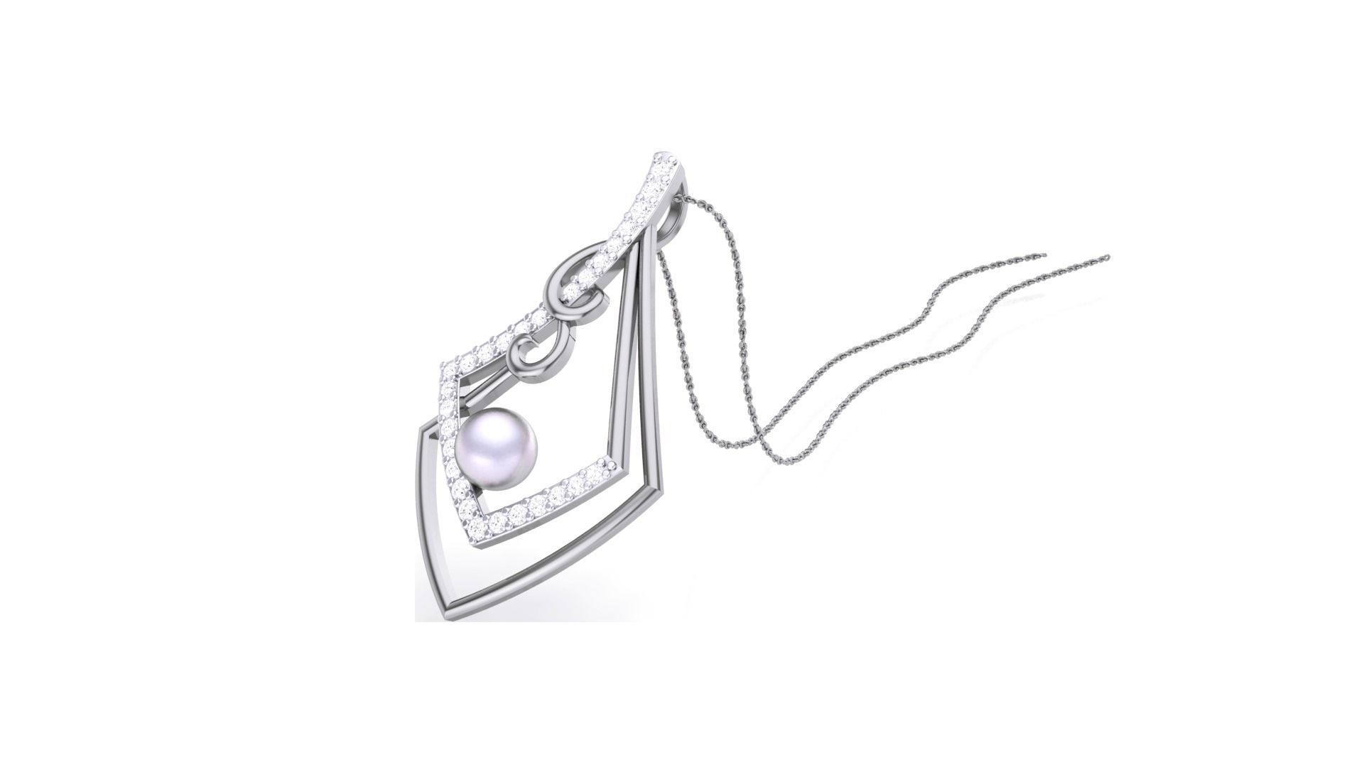 High Jewelry Pendant Necklace 3dm stl 3mf obj glb gltf mtl 3D print model_3