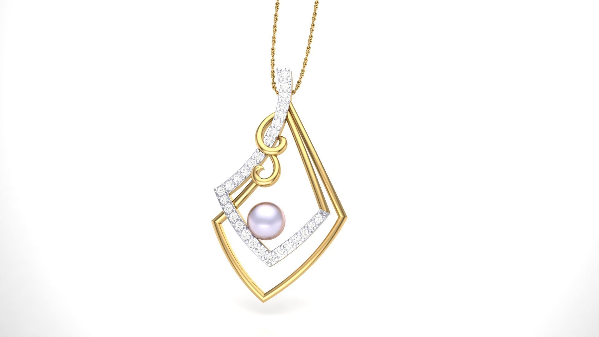 High Jewelry Pendant Necklace 3dm stl 3mf obj glb gltf mtl 3D print model_2
