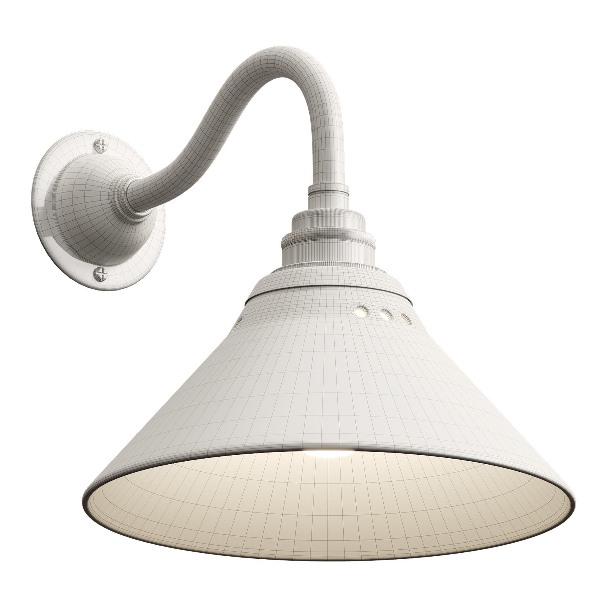 Mini Creamware Wall Light by deVOL 3D model_7
