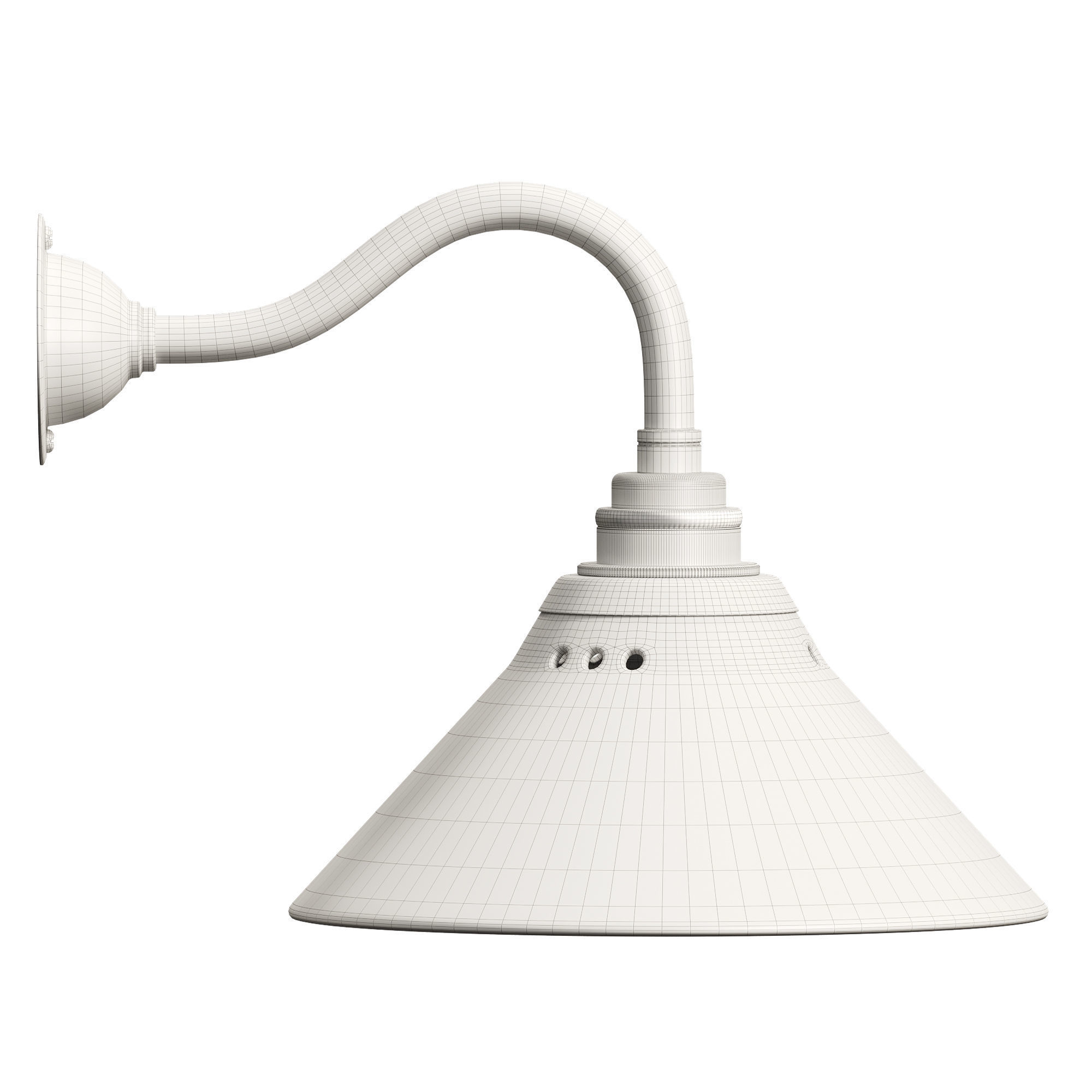 Mini Creamware Wall Light by deVOL 3D model_4