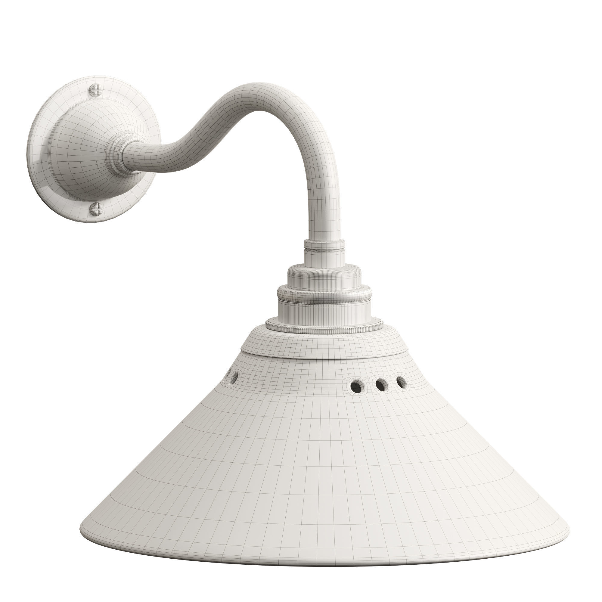 Mini Creamware Wall Light by deVOL 3D model_1
