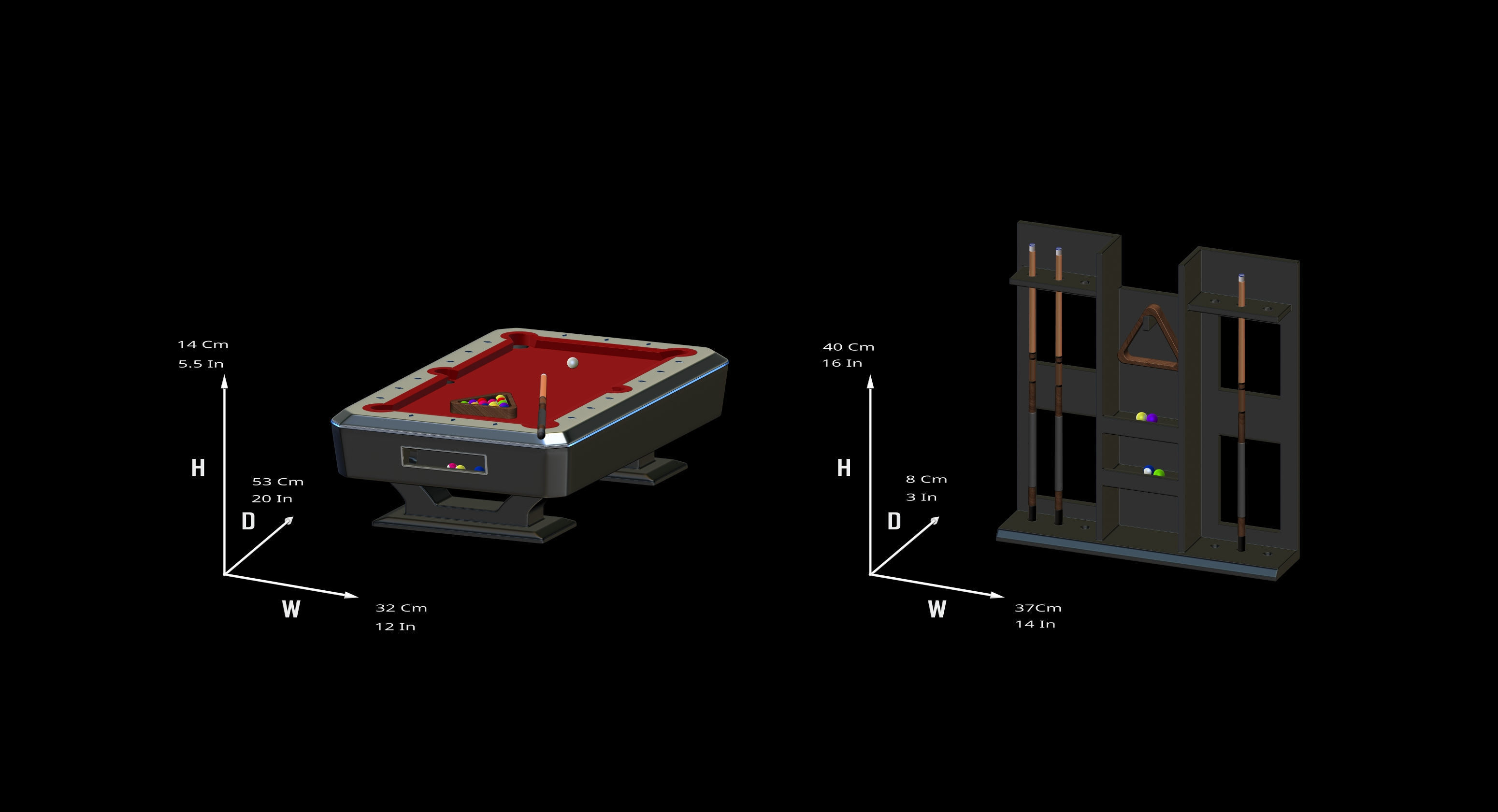 Pool table complete with accessories 3D Model  File STL OBJ 3D print model_15