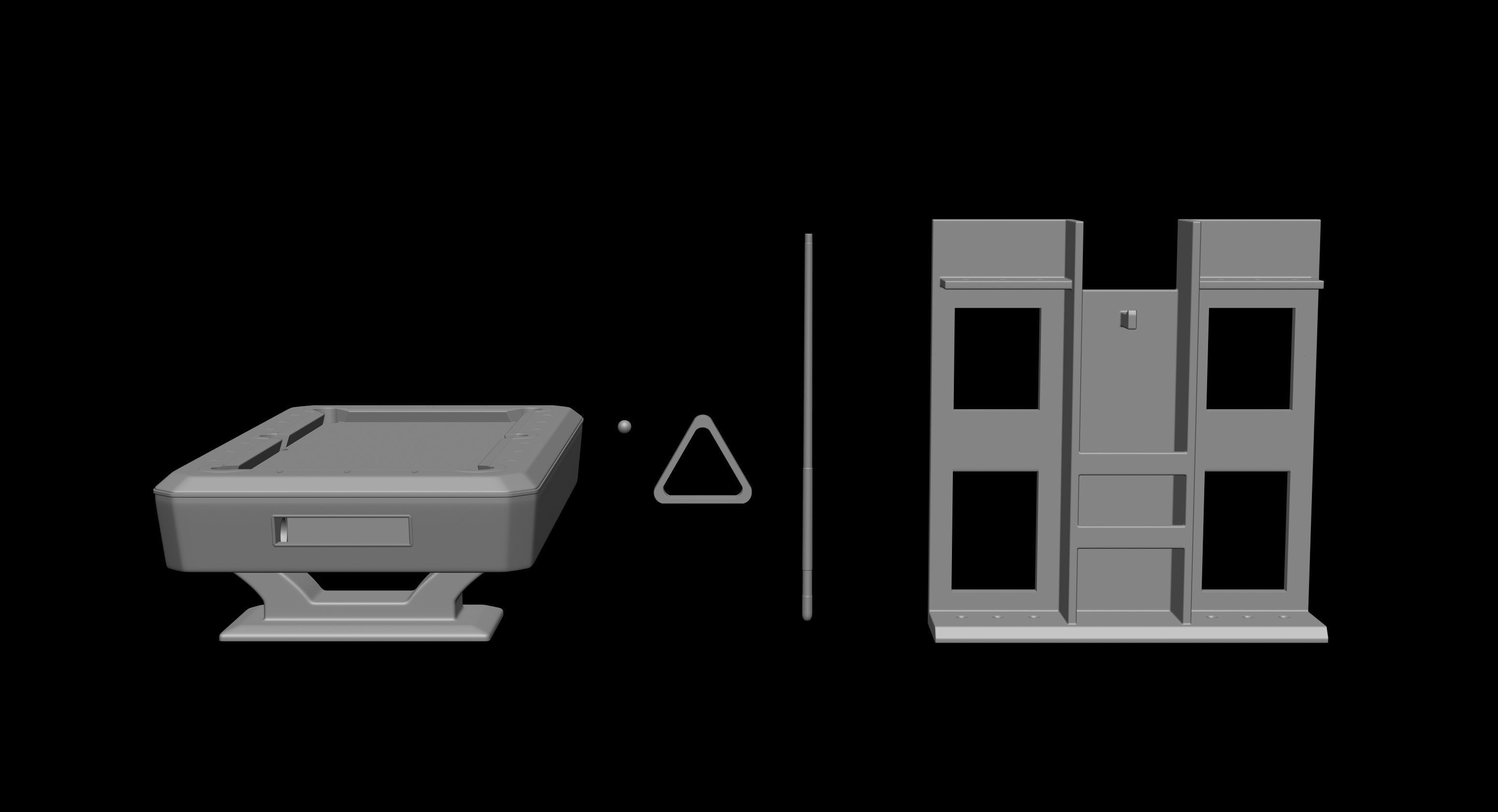 Pool table complete with accessories 3D Model  File STL OBJ 3D print model_5