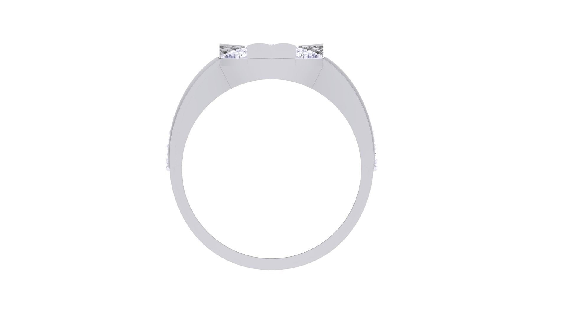 Men Groom Gents Diamond Ring 3dm stl obj mtl 3mf igs 3D print model_7