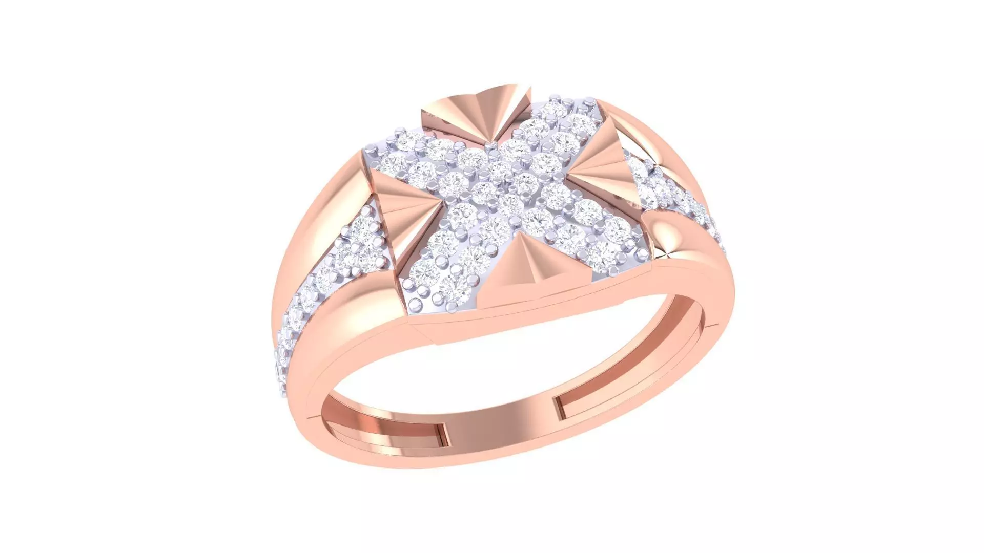 Men Groom Gents Diamond Ring 3dm stl obj mtl 3mf igs 3D print model_0