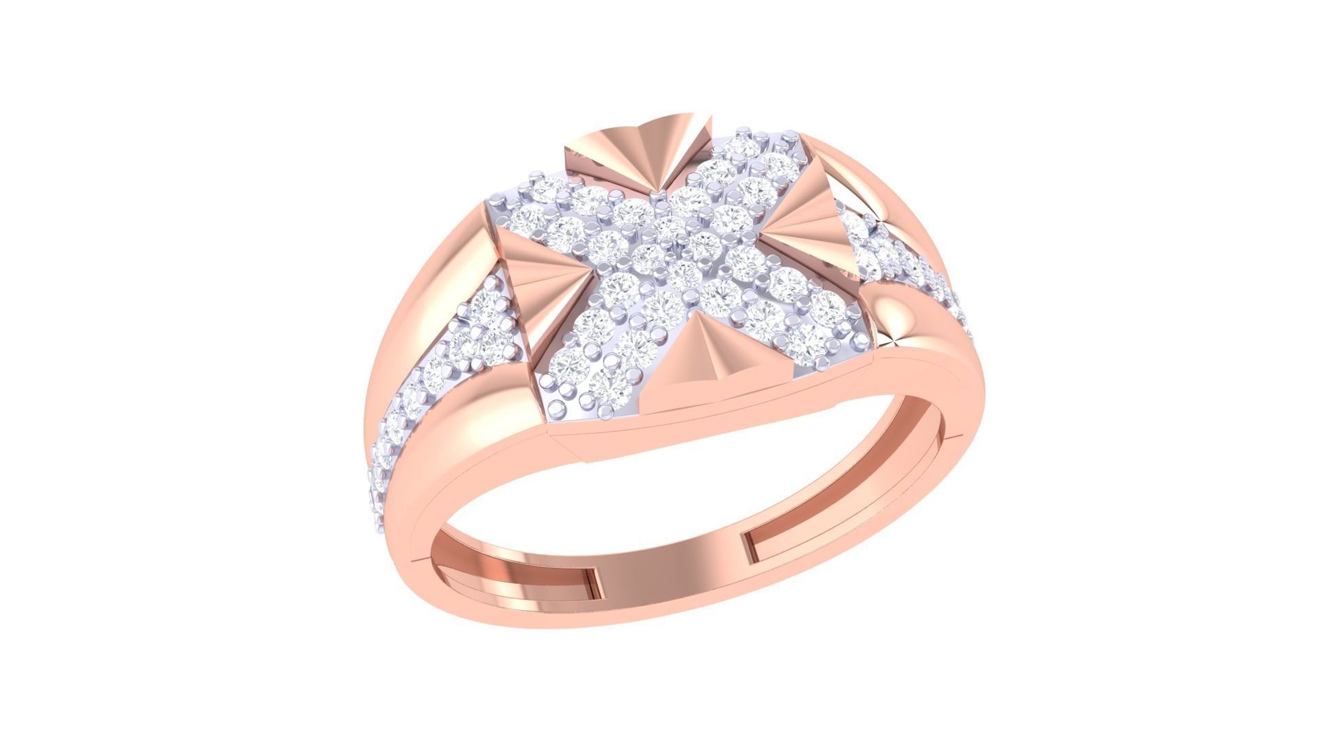 Men Groom Gents Diamond Ring 3dm stl obj mtl 3mf igs 3D print model_1