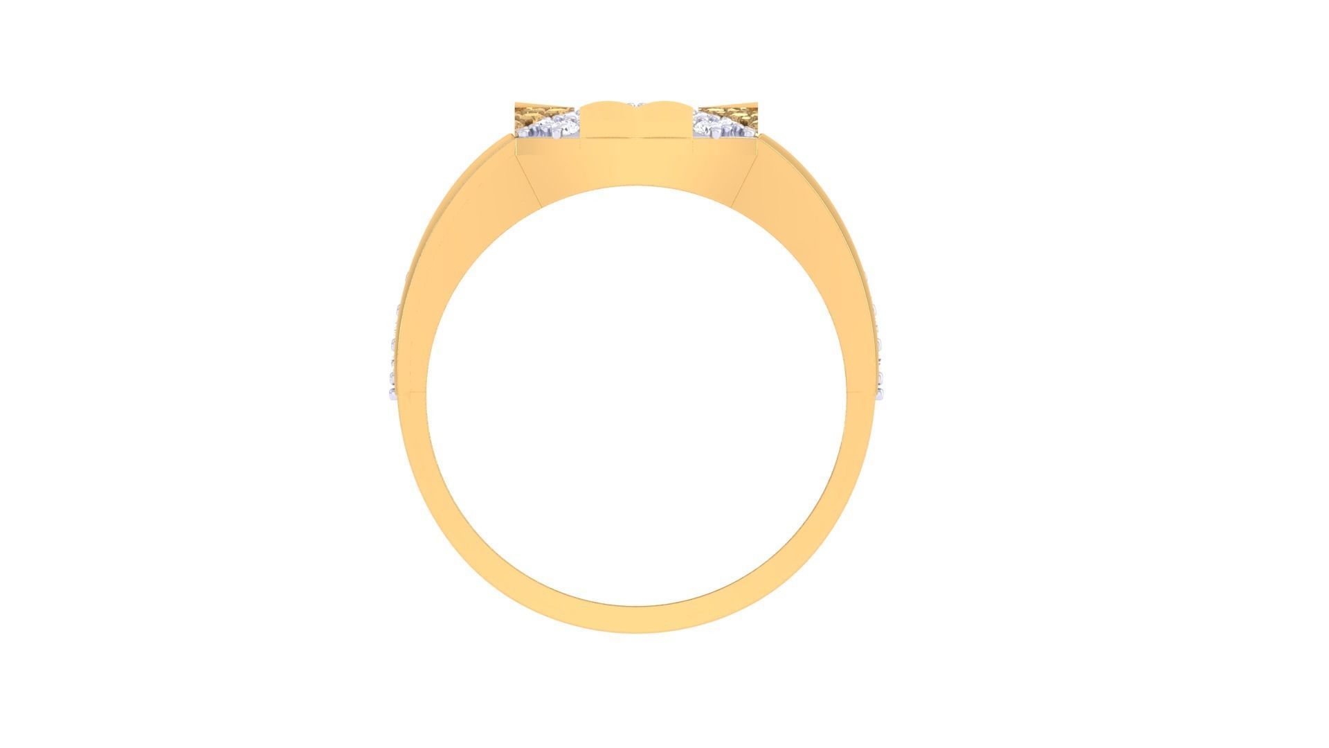 Men Groom Gents Diamond Ring 3dm stl obj mtl 3mf igs 3D print model_6