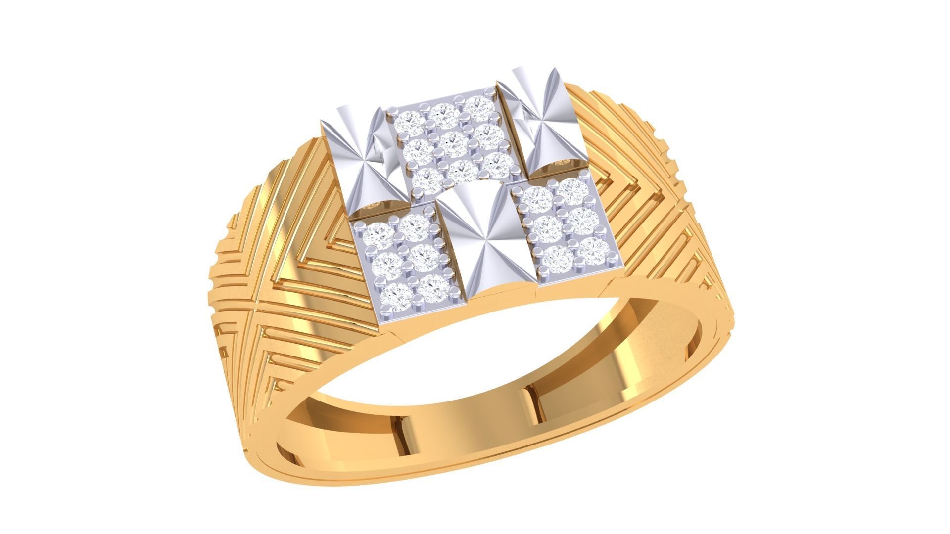 Men Groom Gents Diamond Ring 3dm renders detail 3D print model_3
