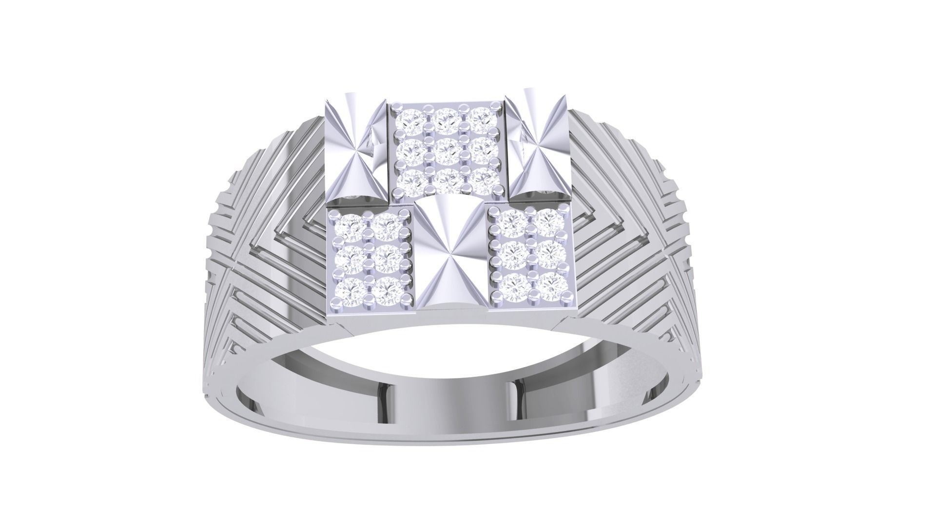 Men Groom Gents Diamond Ring 3dm renders detail 3D print model_5