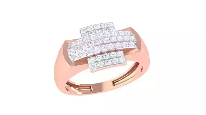 Cross Diamond Head Men Groom Gents Diamond Ring 3dm stl obj mtl  3D print model
