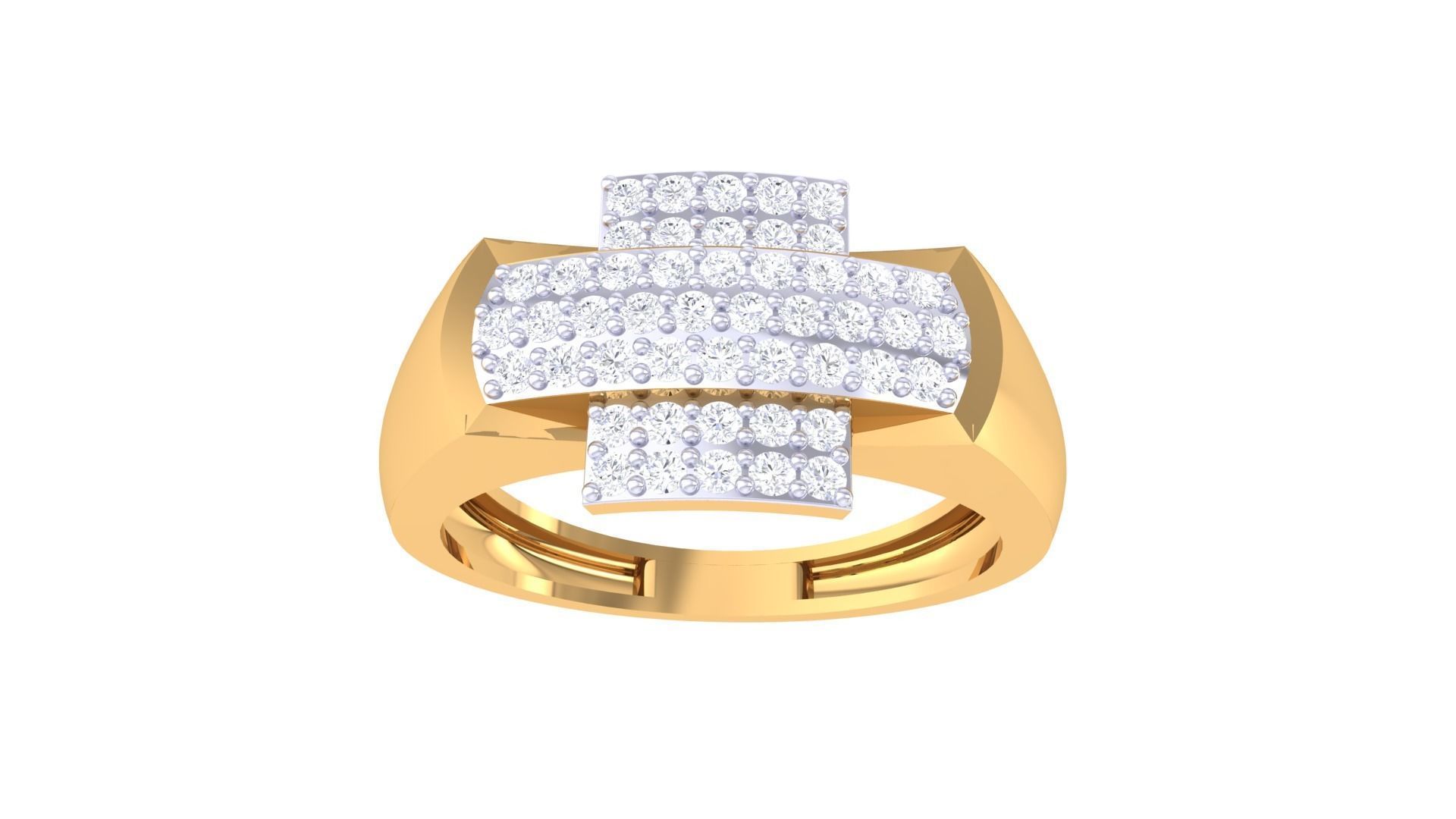 Cross Diamond Head Men Groom Gents Diamond Ring 3dm stl obj mtl 3D print model_4