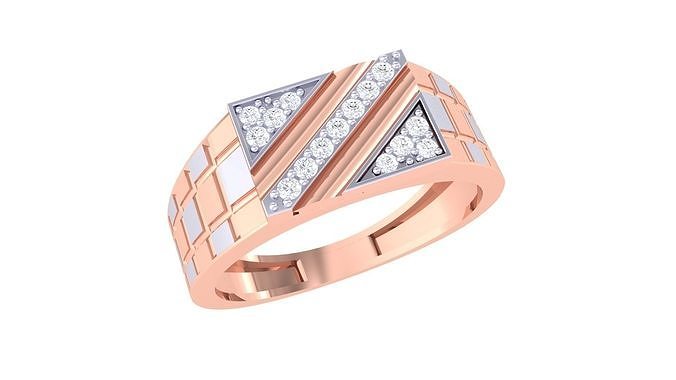 Men Groom Gents Diamond Ring 3dm stl obj mtl 3mf igs 3D print model