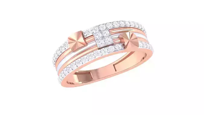 Men Groom Gents Diamond Band Ring 3dm stl obj mtl 3mf igs 3D print model