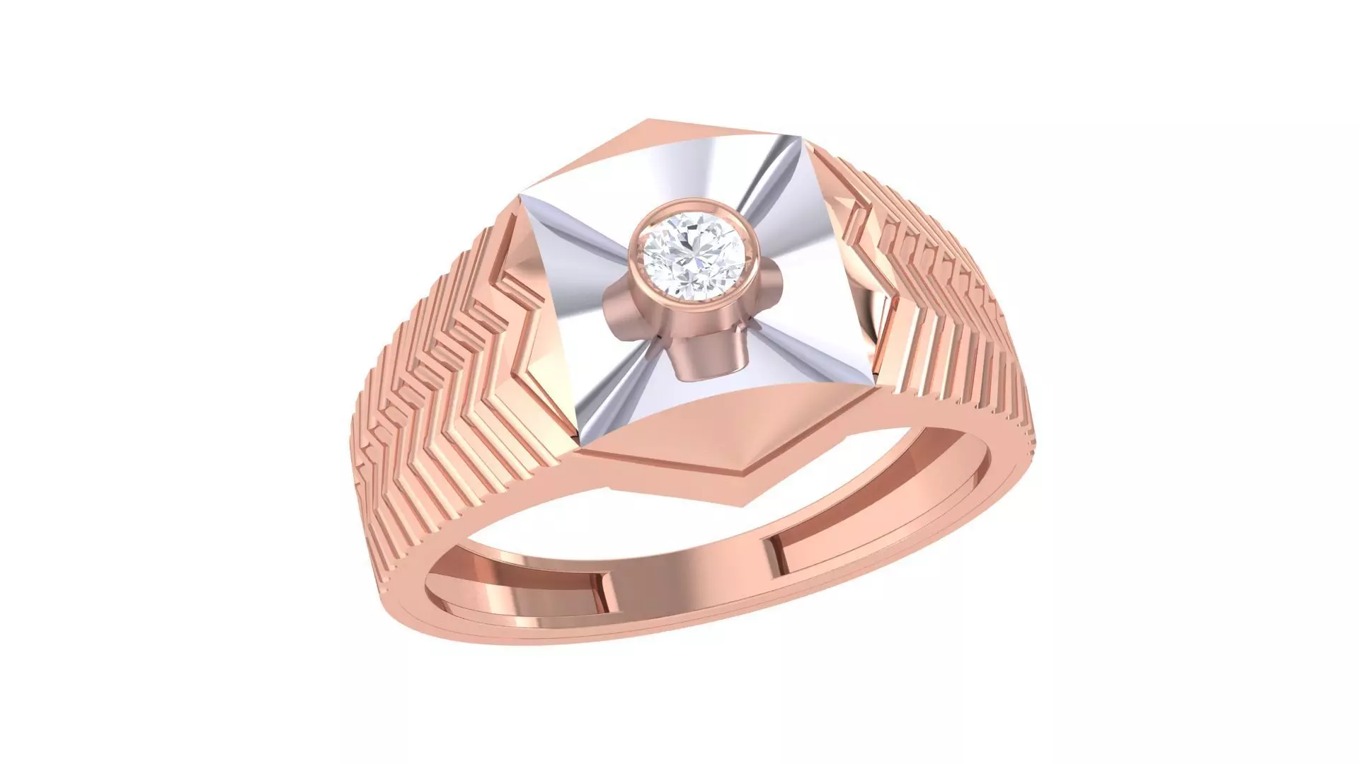 Solitaire Men Groom Gents Diamond Ring 3dm renders detail 3D print model_0