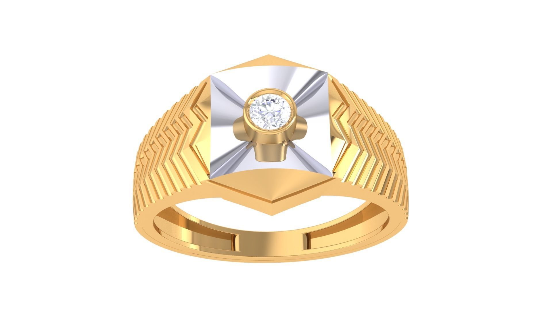 Solitaire Men Groom Gents Diamond Ring 3dm renders detail 3D print model_5