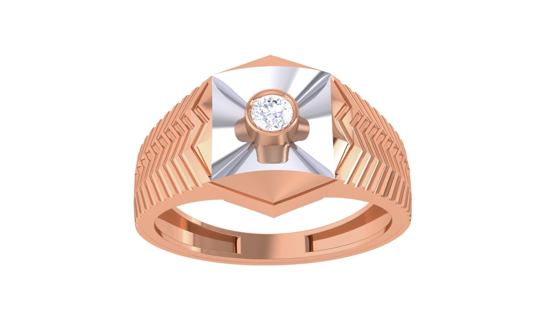 Solitaire Men Groom Gents Diamond Ring 3dm renders detail 3D print model_7