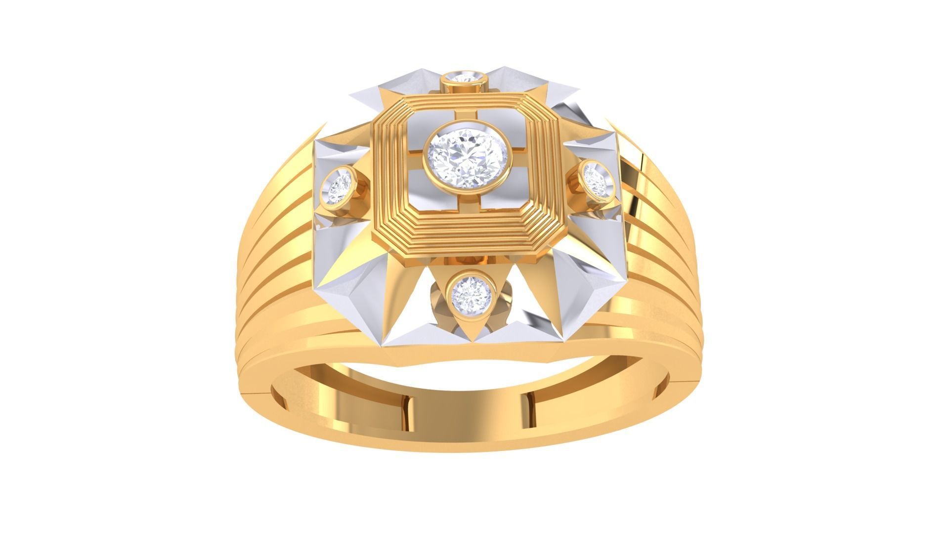 Men Groom Gents Diamond Ring 3dm renders detail 3D print model_5