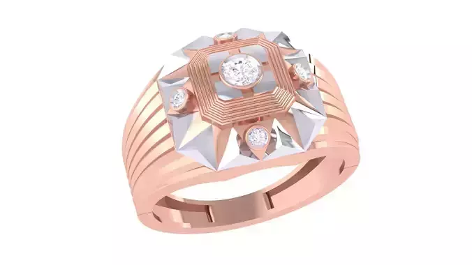 Men Groom Gents Diamond Ring 3dm renders detail