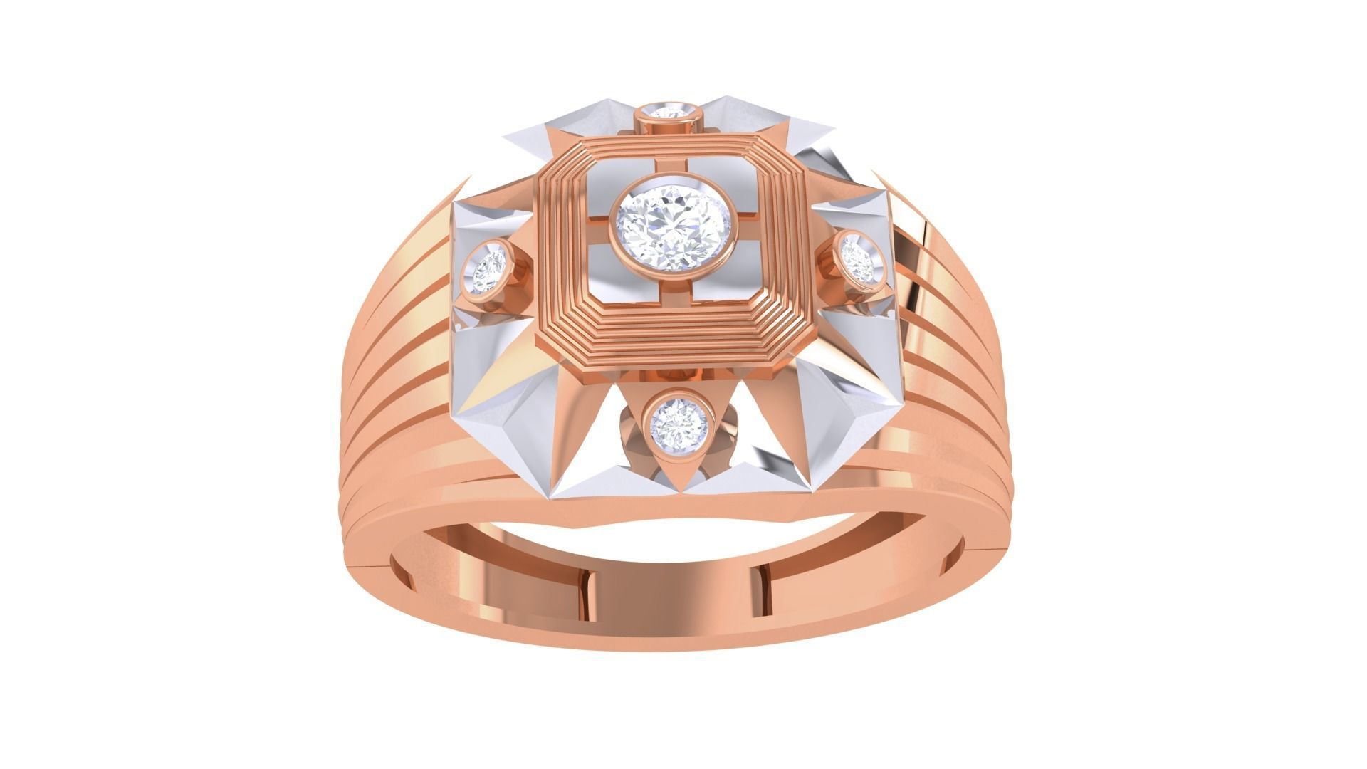 Men Groom Gents Diamond Ring 3dm renders detail 3D print model_7