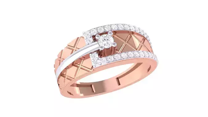 Mesh Line Men Groom Gents Diamond Band Ring 3dm renders