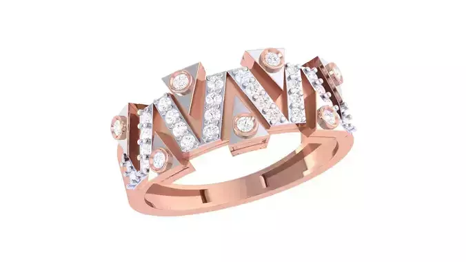 Diamond Teeth Bites Men Groom Gents Diamond Band Ring 3dm  3D print model