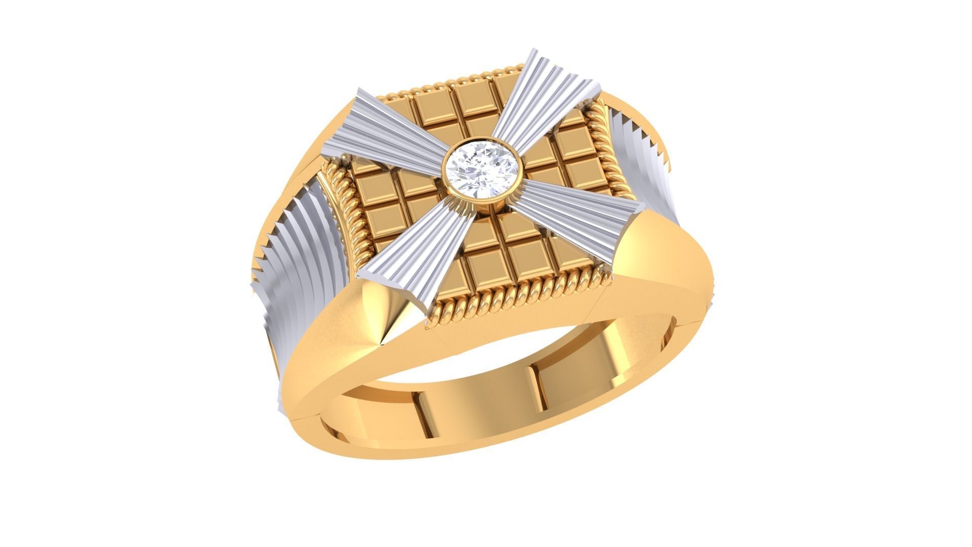 Solitaire Men Groom Gents Diamond Ring 3dm renders detail 3D print model_2