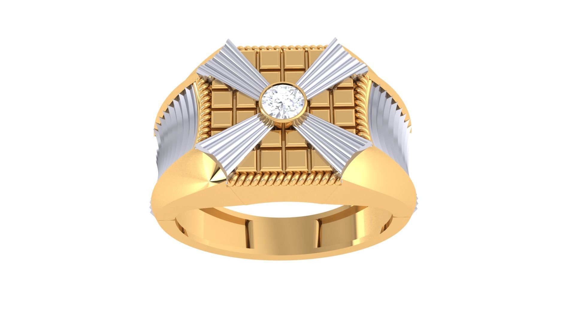 Solitaire Men Groom Gents Diamond Ring 3dm renders detail 3D print model_5