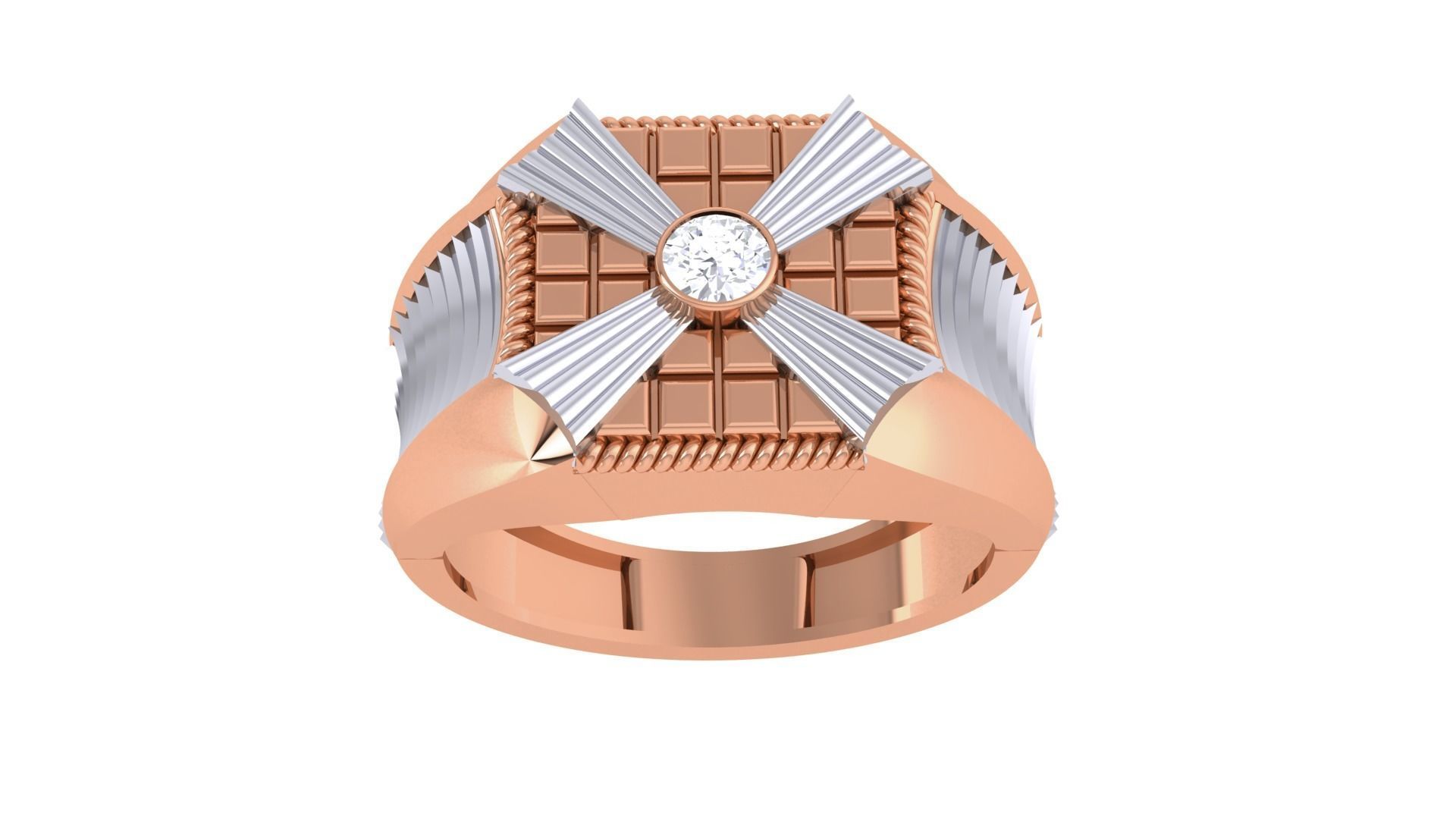 Solitaire Men Groom Gents Diamond Ring 3dm renders detail 3D print model_7