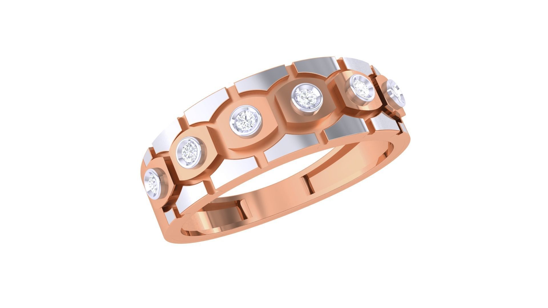 Solitaire Men Groom Gents Diamond Band Ring 3dm renders detail 3D print model_4