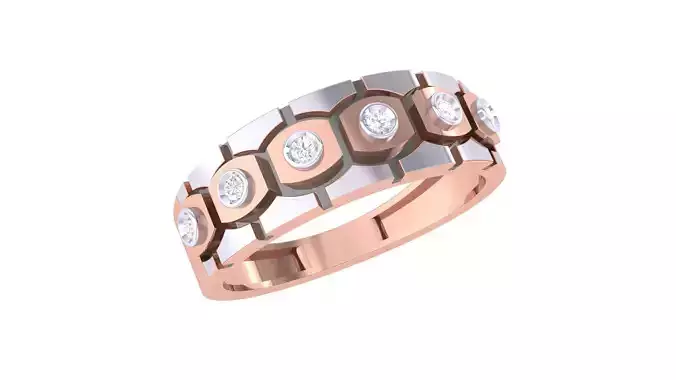 Solitaire Men Groom Gents Diamond Band Ring 3dm renders detail 3D print model