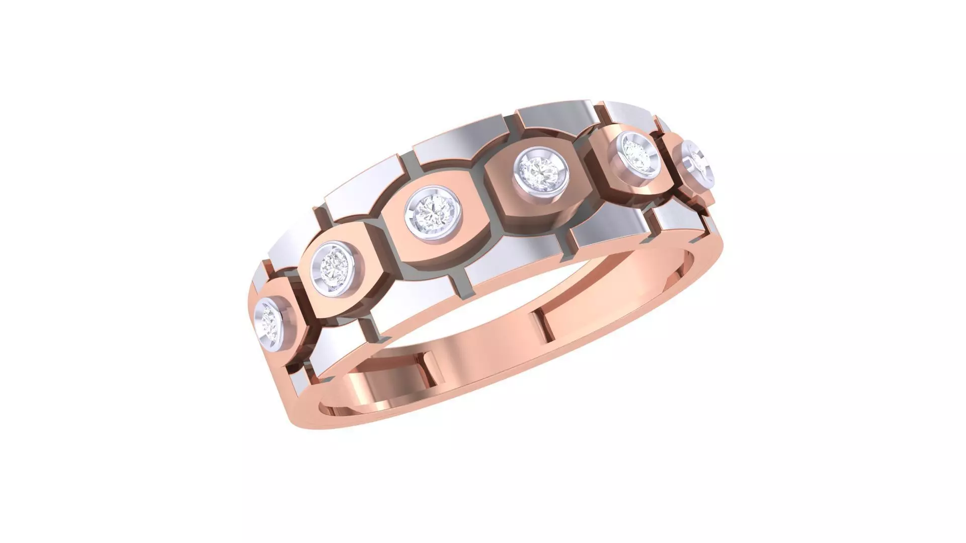 Solitaire Men Groom Gents Diamond Band Ring 3dm renders detail 3D print model_0