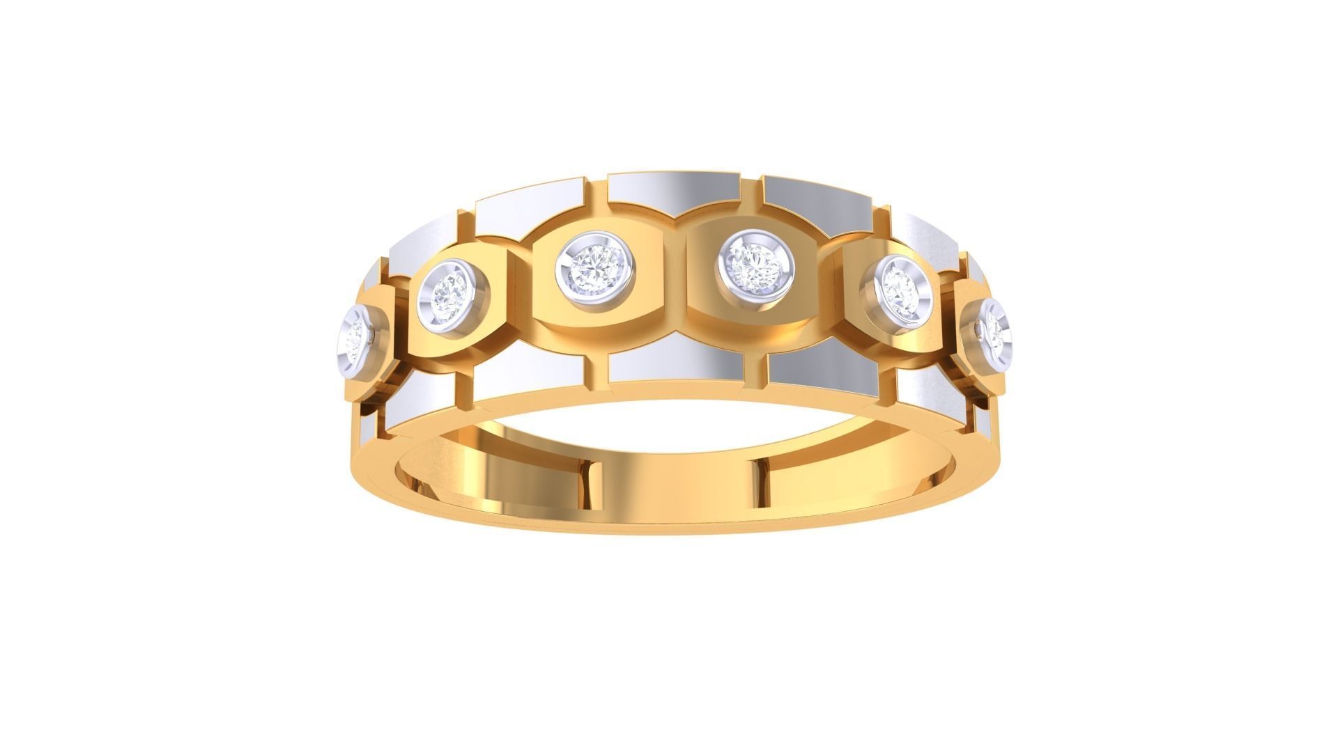 Solitaire Men Groom Gents Diamond Band Ring 3dm renders detail 3D print model_7