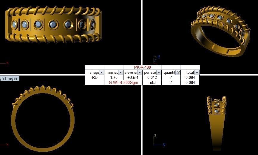 Rope Men Groom Gents Solitaire Diamond Band Ring 3dm renders 3D print model_11