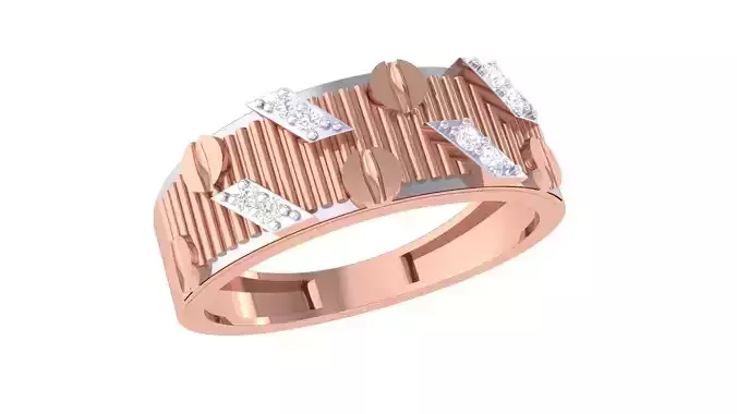 Screw Head Men Groom Gents Diamond Band Ring 3dm renders detail 3D print model
