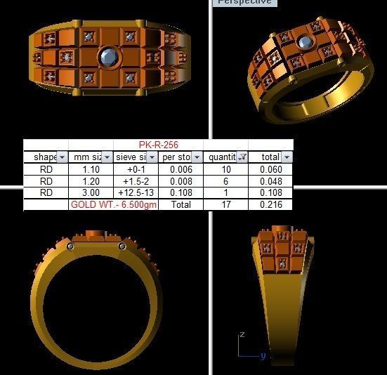 Solitaire Men Groom Gents Diamond Ring 3dm renders detail 3D print model_11